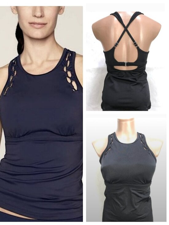 Athleta Tops - Athleta Bra-Sized High Neck Hardware Loop Tankini